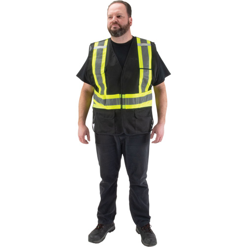 Veste d'arpenteur conforme aux normes de la CSA, Noir, Moyen, Polyester Groupe Generik