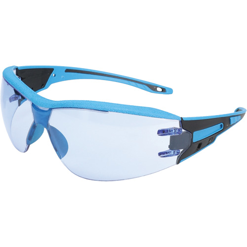 Lunettes de s&eacute;curit&eacute; sans monture Captain d&eacute;tectables par d&eacute;tecteur de m&eacute;taux, Lentille Bleu p&acirc;le, Antibu&eacute;e/Anti-&eacute;gratignures, ANSI Z87+/R&eacute;pond ou surpasse la norme CSA Z94.3 Groupe Generik