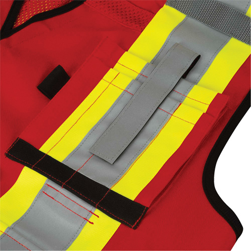 6678 High-Visibility Antimicrobial Mesh-Back Surveyor Vest, Red, Small, Polyester Groupe Generik