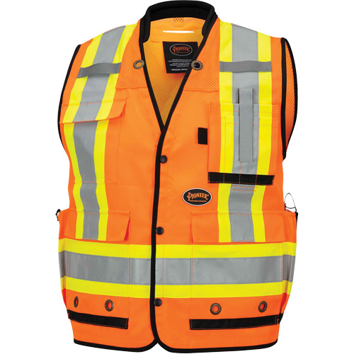6680 High-Visibility Antimicrobial Mesh-Back Surveyor Vest, High Visibility Orange, Small, Polyester Groupe Generik