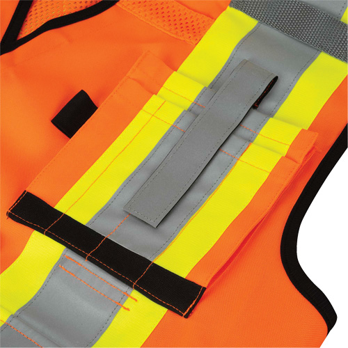 6680 High-Visibility Antimicrobial Mesh-Back Surveyor Vest, High Visibility Orange, Small, Polyester Groupe Generik