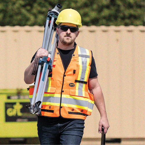 6680 High-Visibility Antimicrobial Mesh-Back Surveyor Vest, High Visibility Orange, Small, Polyester Groupe Generik