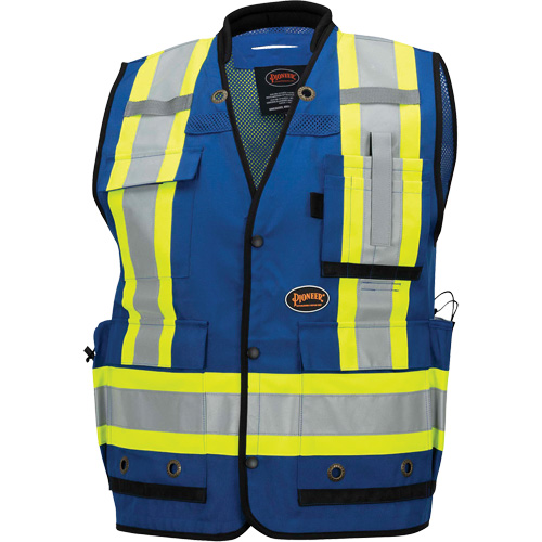6681 High-Visibility Antimicrobial Mesh-Back Surveyor Vest, Royal Blue, Small, Polyester Groupe Generik