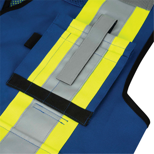 6681 High-Visibility Antimicrobial Mesh-Back Surveyor Vest, Royal Blue, Small, Polyester Groupe Generik