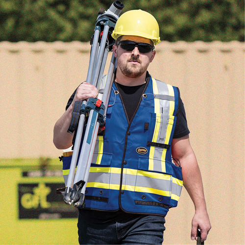 6681 High-Visibility Antimicrobial Mesh-Back Surveyor Vest, Royal Blue, Small, Polyester Groupe Generik