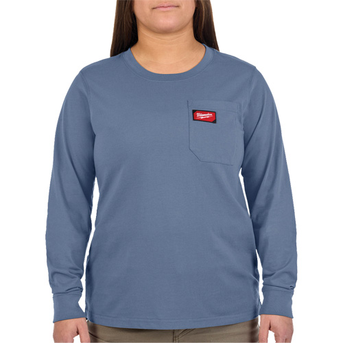 T-shirt &agrave; manches longues avec poches GRIDIRON, Femmes, T-petit, Bleu Groupe Generik