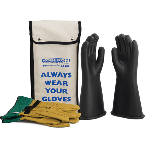 Ensemble de gants en caoutchouc pour l'&eacute;lectricit&eacute; de classe 1, 8, 14" lo, 37 cal/cm², NFPA 70E Groupe Generik