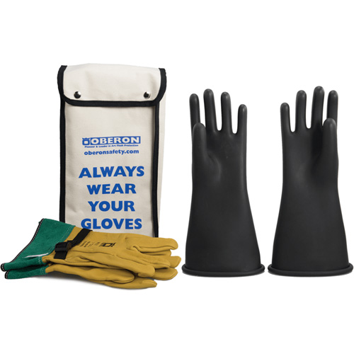 Ensemble de gants en caoutchouc pour l'&eacute;lectricit&eacute; de classe 2, 9, 14" lo, 37 cal/cm², NFPA 70E Groupe Generik