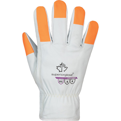 Gants haute visibilit&eacute; r&eacute;sistants &agrave; la coupe Endura Pro, Taille Petit, Enveloppe en Cuir de vache, ASTM ANSI niveau A6 Groupe Generik