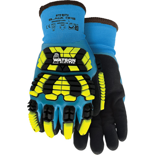 Gants d'hiver antichocs 9393TPR Stealth Black Ops, Petit, Paume en Mousse de latex, Poignet Poignet en tricot Groupe Generik