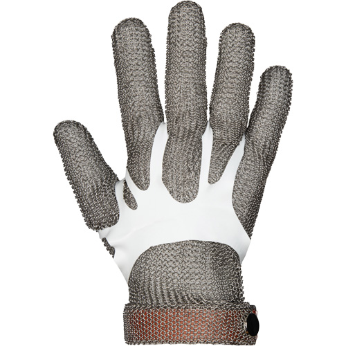 Gants en maille m&eacute;tallique MMG conformes aux normes alimentaires, Taille 2T-petit, Enveloppe en Acier inoxydable, ASTM ANSI niveau A9 Groupe Generik