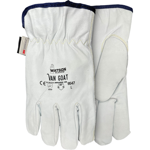 Gants de protection contre la coupe Van Goat 9547, T-petit, Paume en Cuir fleur de ch&egrave;vre, Para-aramide/Polyester/Acier/Thinsulate Groupe Generik