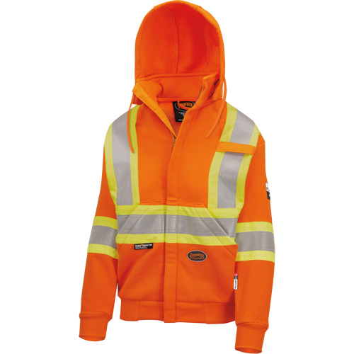 Heavyweight Safety Hoodie, Women's, X-Small, High Visibility Orange Groupe Generik