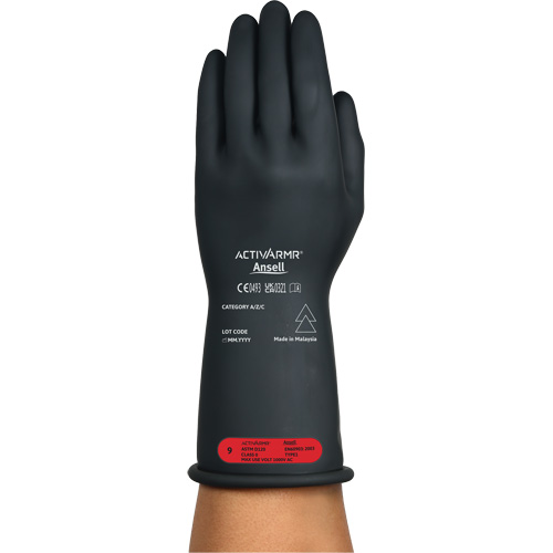 ActivArmr&reg; RIG R011BUL Ultra-Lightweight Electrical Insulated Gloves, ASTM Class 0, Size 9, 11" L Groupe Generik