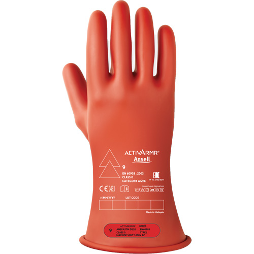 ActivArmr&reg; RIG R011RUL Ultra-Lightweight Electrical Insulated Gloves, ASTM Class 0, Size 7, 11" L Groupe Generik