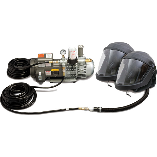 Syst&egrave;me de casque et de protection respiratoire &agrave; adduction d'air DEFENDER pour 2 travailleur Groupe Generik