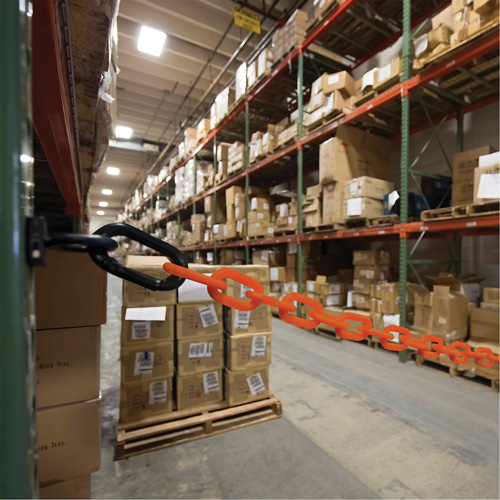 Magnetic Chain Barrier Warehouse Kit, Orange, 2" Link, 15' Length Groupe Generik