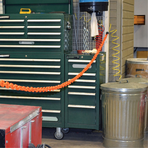Magnetic Chain Barrier Warehouse Kit, Orange, 2" Link, 15' Length Groupe Generik