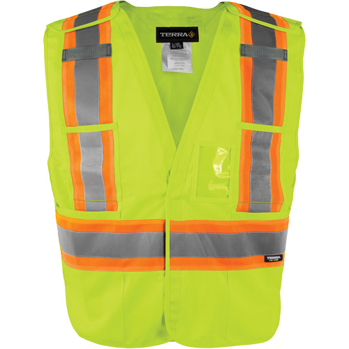 Gilet haute visibilit&eacute; &agrave; d&eacute;tachement rapide en 5 points, Orange haute visibilit&eacute;, Moyen/Petit, Polyester Groupe Generik