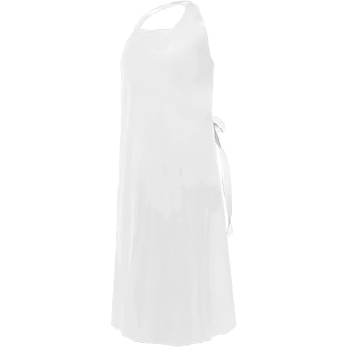 CoverMe Apron with Die-Cut Neck, Polyurethane, 45" L x 35" W, White Groupe Generik