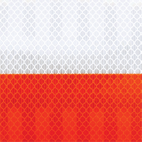 High Intensity Grade Flexible Work Zone Sheeting 382VHIP, 5" W x 150' L, Orange and White Groupe Generik