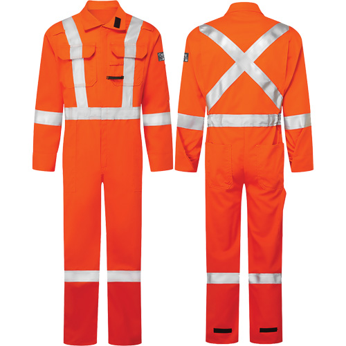 Combinaisons Avenger, 7 oz, Taille 40 grand, Orange haute visibilit&eacute; Groupe Generik