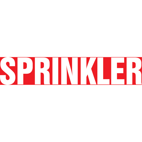 "Sprinkler" Pipe Marker, Self-Adhesive, 1-1/2" H x 8" W, White on Red Groupe Generik