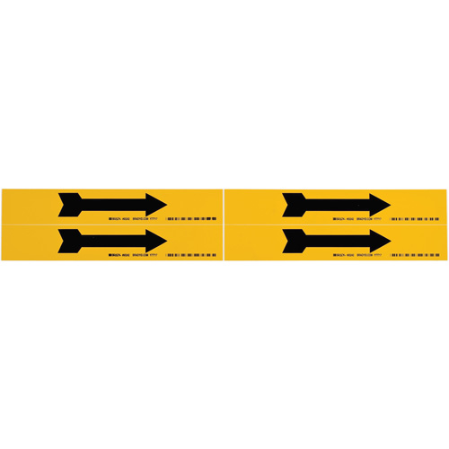 Marqueur de tuyau  Arrow, Autocollant, 1-1/8" h x 7" la, Noir sur jaune Groupe Generik