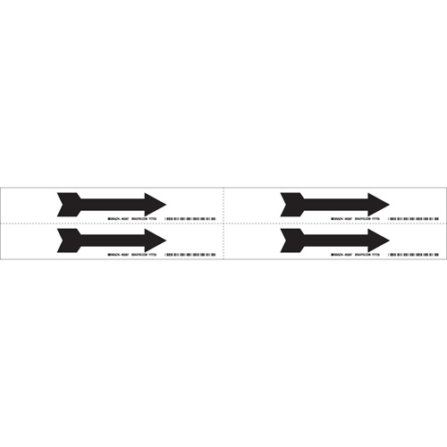 Arrow Pipe Marker, Self-Adhesive, 1-1/8" H x 7" W, Black on White Groupe Generik