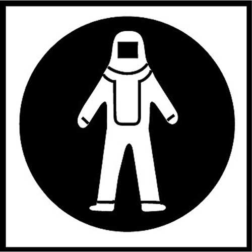 Right to Know Pictogram Labels - Full Protection Suit, Vinyl, Sheet, 5/8" L x 3/4" W Groupe Generik