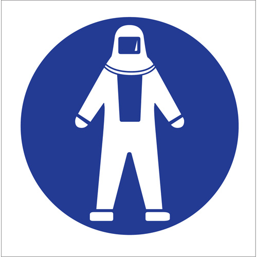 Right to Know Pictogram Labels - Full Protection Suit, Vinyl, Sheet, 1-1/4" L x 1-1/2" W Groupe Generik