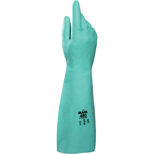 Gants &agrave; prise &agrave; motif en Z Ultranil 480, Taille Petit/7, 18" lo, Nitrile, 22 mils Groupe Generik