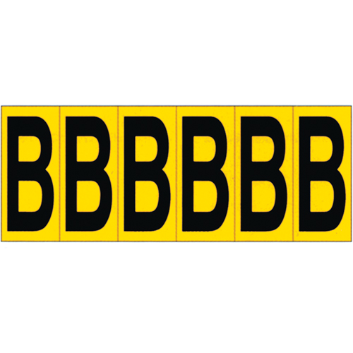 Individual Adhesive Letter Markers, B, 2-15/16" H, Black on Yellow Groupe Generik
