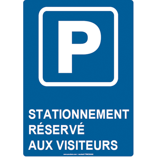 Reserved Parking Sign, 14" x 10", Aluminum, French with Pictogram Groupe Generik