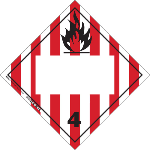 Plaque-&eacute;tiquette TMD pour solides inflammables, Vinyle adh&eacute;sif Groupe Generik