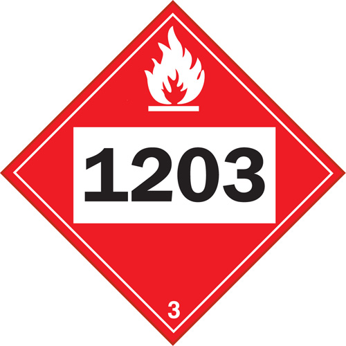 Plaque-&eacute;tiquette TMD 1203 pour liquide inflammable essence & essence-alcohol, Vinyle adh&eacute;sif Groupe Generik