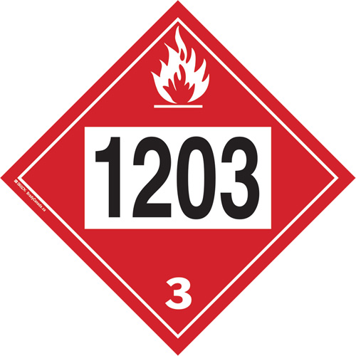 Plaque-&eacute;tiquette TMD 1203 pour liquide inflammable essence & essence-alcohol, Plastique Groupe Generik
