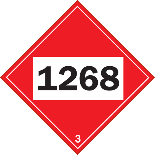 Plaque-&eacute;tiquette TMD 1268 pour distillats de p&eacute;trole, Plastique Groupe Generik