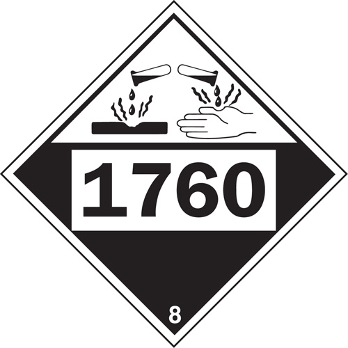 1760 Aluminum Phosphate Corrosive Materials TDG Placard, Plastic Groupe Generik