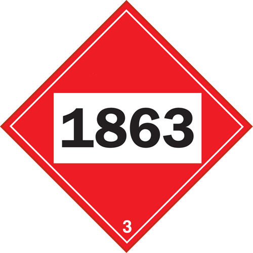 Plaque-&eacute;tiquette TMD 1863 pour liquide inflammable carburant aviation, Plastique Groupe Generik