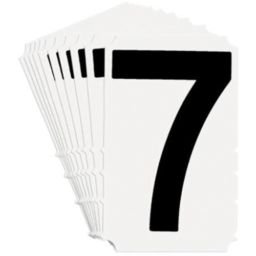 Quick-Align&reg; Individual Gothic Number & Letter Labels, 7, 4" H, Black on White Groupe Generik