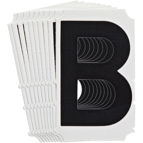 Quick-Align&reg; Individual Gothic Number and Letter Labels, B, 4" H, Black Groupe Generik