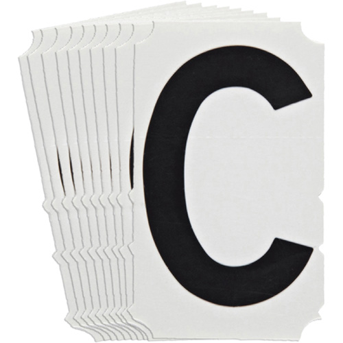 &eacute;tiquettes de lettres et chiffres gothiques individuels Quick-Align, C, 4" h, Noir Groupe Generik