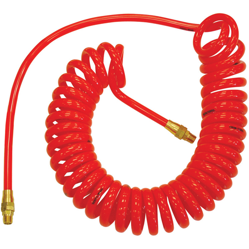 Tuyaux &agrave; air autor&eacute;tractables en polyur&eacute;thane Flexcoil a/raccords, Air, 1/4" DI x 50' lo, Polyur&eacute;thane, 140 psi &agrave; 23 °C Groupe Generik