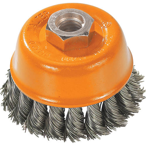 Brosse &agrave; fils nou&eacute;s torsad&eacute;s, 3" dia. x 5/8"-11 arbre Groupe Generik