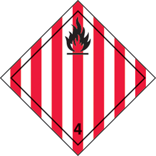 TDG Shipping Labels, Class 4.1, Flammable Solids, Vinyl Groupe Generik