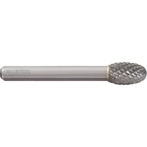 Fraise au carbure ovoide ALLSTEEL, SE-3, 3/8" dia., 1/4" Tige, 5/8" Prof. de la coupe Groupe Generik
