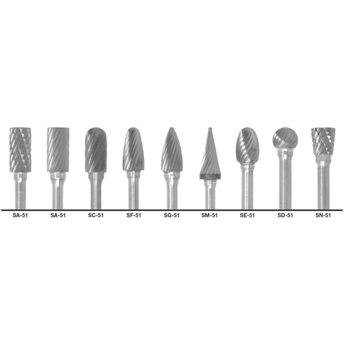 CLE-LINE 1855 Double Cut Carbide Burr Set, 9 Pieces Groupe Generik