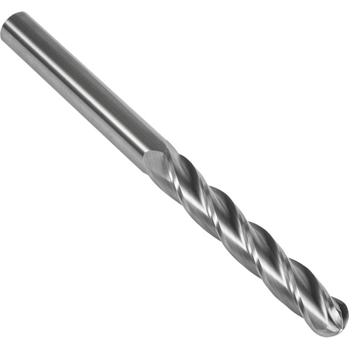 S147 30° Extra Long Ball Nose End Mill, 1/2" Dia., 6" L, 4 Flutes, 1/2" Shank, Carbide Groupe Generik