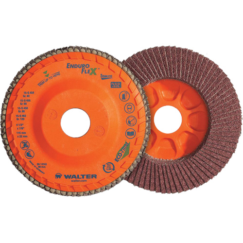 Disque &agrave; lamelles Stainless Enduro-Flex, 5" x 5", Type 27, Grain 120, Alumine de zirconium Groupe Generik